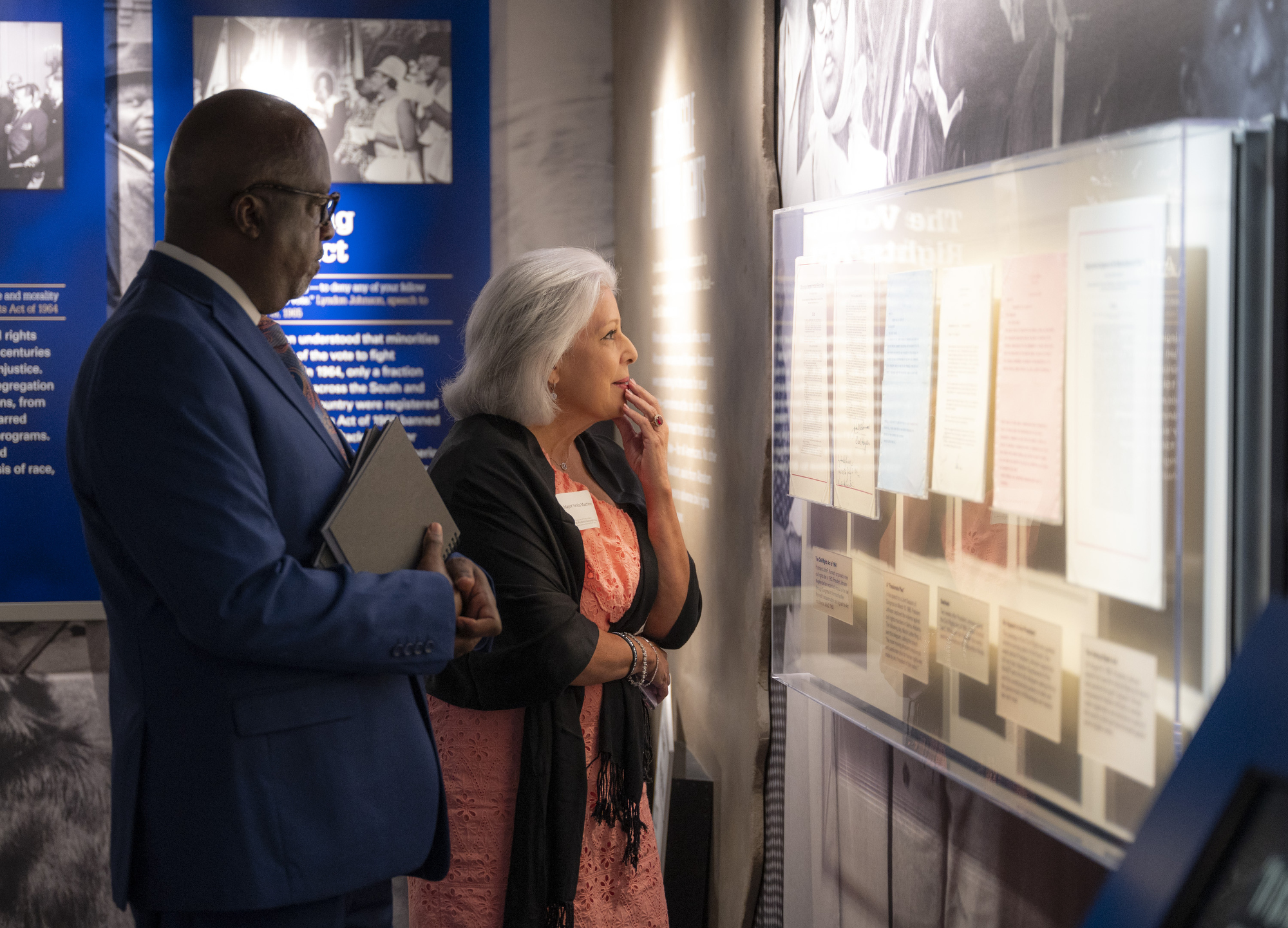 Members of the LBJ Women's Campaign School Founder's Circle tours the LBJ Presidential Library.