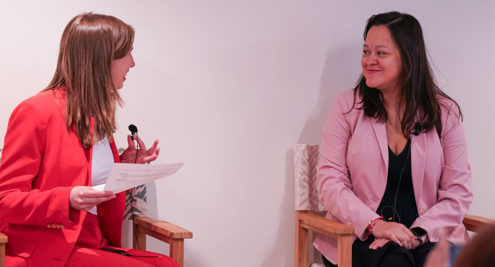 LBJWCS founder and executive director Amy Kroll and Emmy Ruiz discuss normalizing motherhood while working in politics. (Photo courtesy of The Network) 