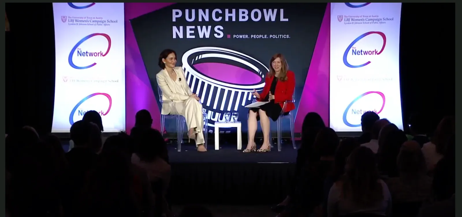 Laura Arnold of Arnold Ventures talks with LBJ Women's Campaign School Executive Director Amy Kroll May 9, 2023 Laura Arnold of Arnold Ventures talks with LBJ Women's Campaign School Executive Director Amy Kroll May 9, 2023