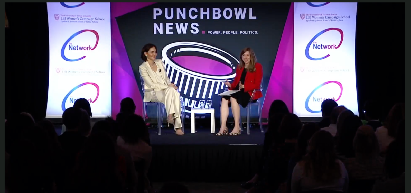 Laura Arnold of Arnold Ventures talks with LBJ Women's Campaign School Executive Director Amy Kroll May 9, 2023 Laura Arnold of Arnold Ventures talks with LBJ Women's Campaign School Executive Director Amy Kroll May 9, 2023