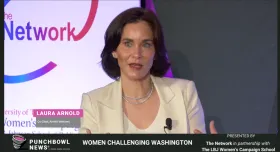 Laura Arnold, co-chair of Arnold Ventures, at the LBJ Women's Campaign School event May 9, 2023