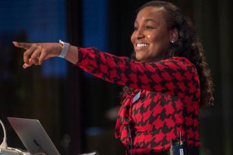 Attorney, advocate, and political operative Dasheika Ruffin addressed an LBJ Women's Campaign School cohort