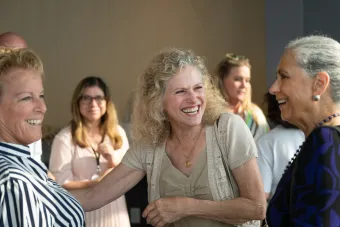 Leaders at the LBJ Women's Campaign School confer after a mentor session
