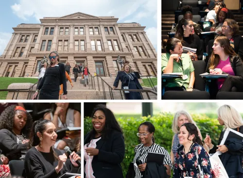 Collage of images of students of the LBJ Women's Campaign School